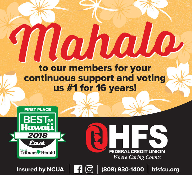 WEDNESDAY, MAY 29, 2019 Ad HFS Federal Credit Union Hilo Hawaii