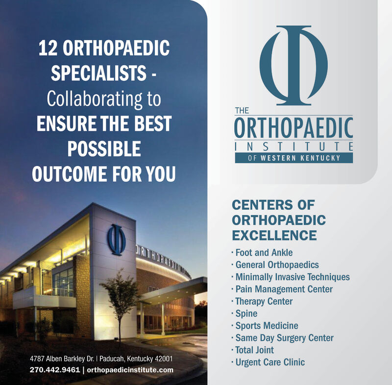THURSDAY, SEPTEMBER 26, 2019 Ad The Orthopaedic Institute of Western