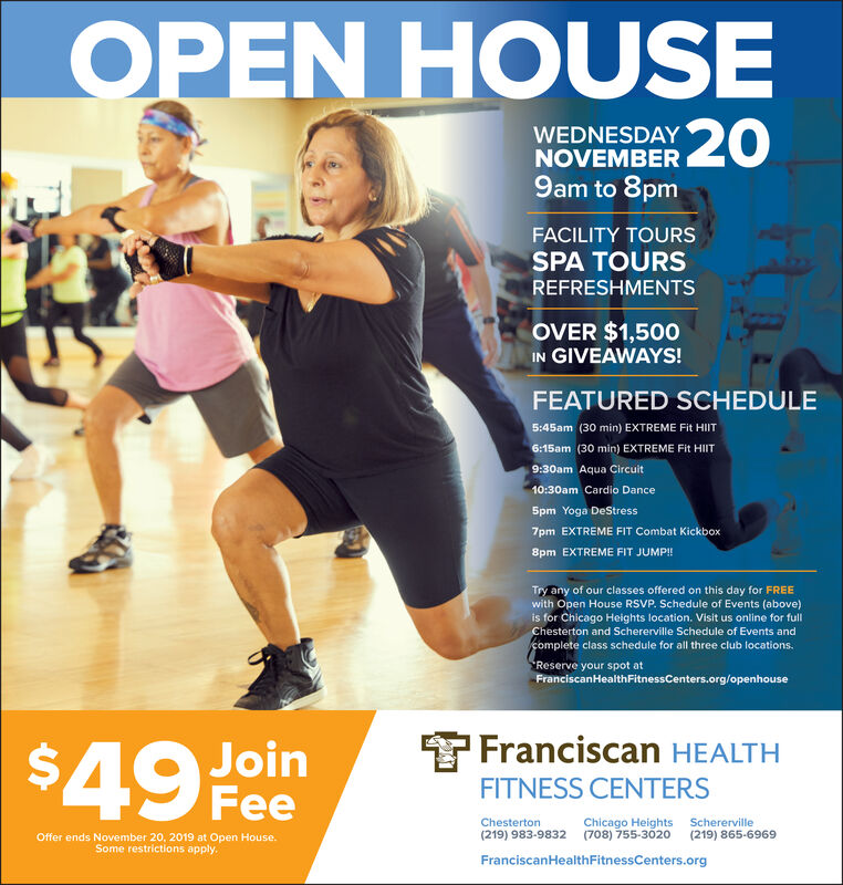 THURSDAY, NOVEMBER 14, 2019 Ad - Franciscan Health Fitness Centers ...