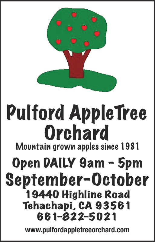 WEDNESDAY, NOVEMBER 27, 2019 Ad - Pulford Appletree Orchard - Tehachapi ...