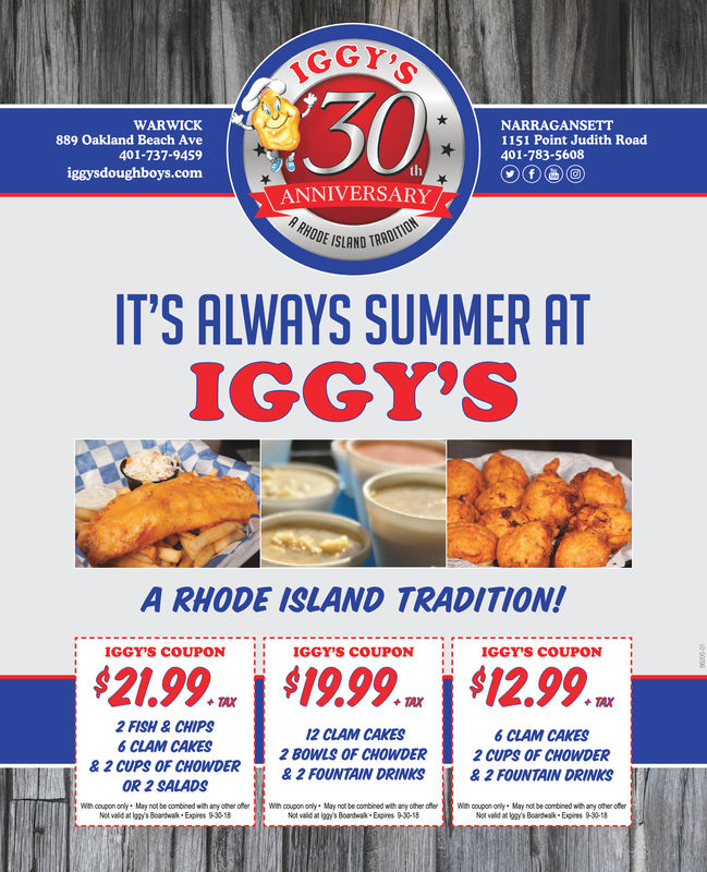FRIDAY, MAY 25, 2018 Ad Iggy's Doughboys & Chowder House The